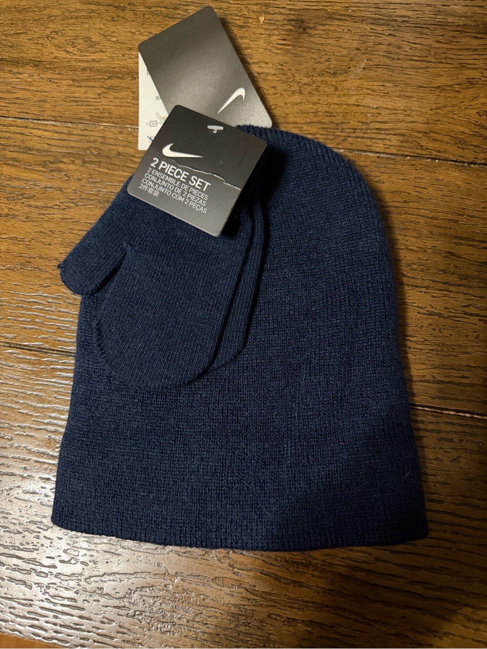 Nike Kids navy hat and mittens